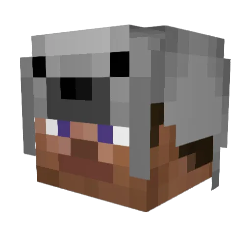 leShqipe Minecraft avatar head, 3D render