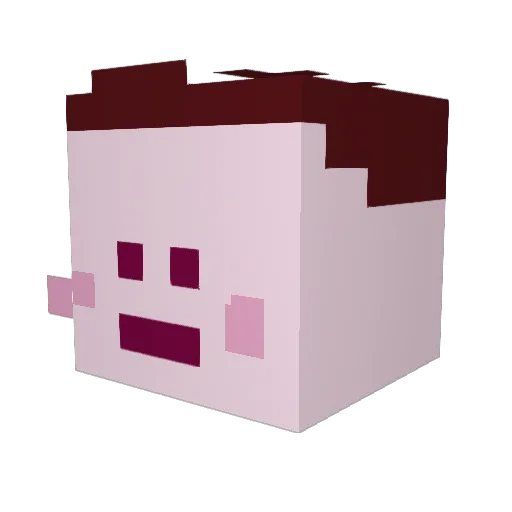 le_ju Minecraft avatar head, 3D render