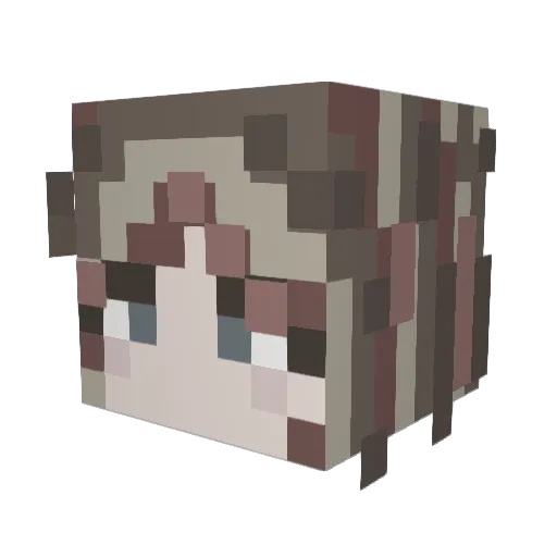 leaauaa Minecraft avatar head, 3D render
