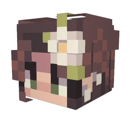leaf3on Minecraft avatar head, 3D render
