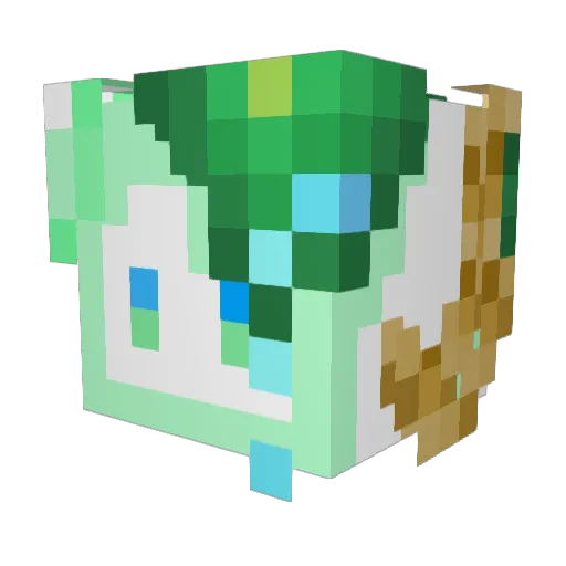 leafdice Minecraft avatar head, 3D render