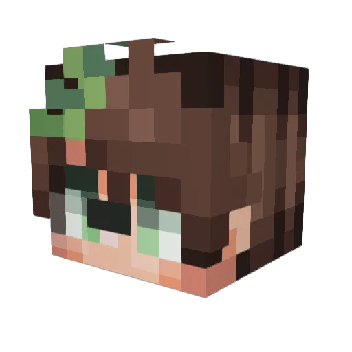 leaftreegrass Minecraft avatar head, 3D render
