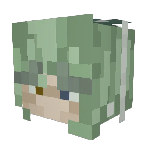 leafyonline Minecraft avatar head, 3D render