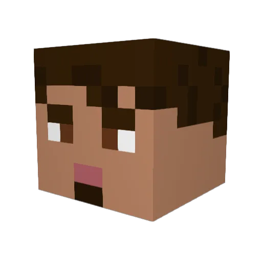 league_is_better Minecraft avatar head, 3D render
