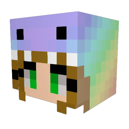 leahlash Minecraft avatar head, 3D render