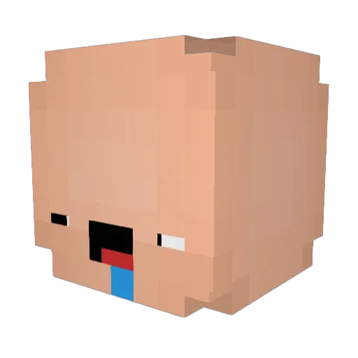 leakedrock Minecraft avatar head, 3D render