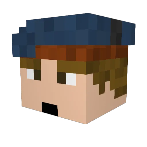 leakyfishtank Minecraft avatar head, 3D render