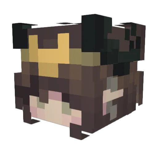 leavvve Minecraft avatar head, 3D render