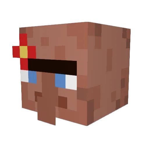 lechunko Minecraft avatar head, 3D render