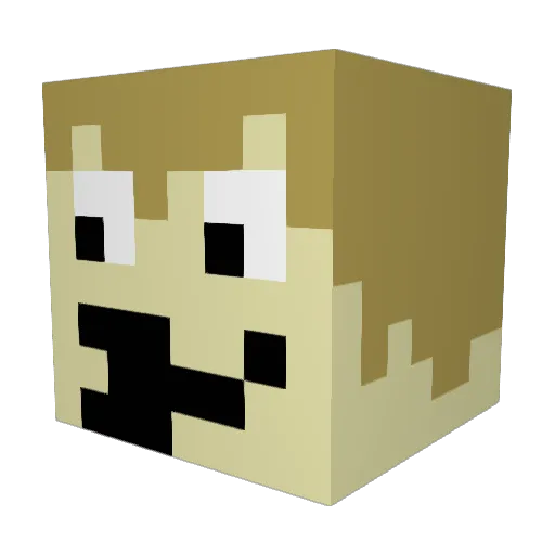 leckzi Minecraft avatar head, 3D render