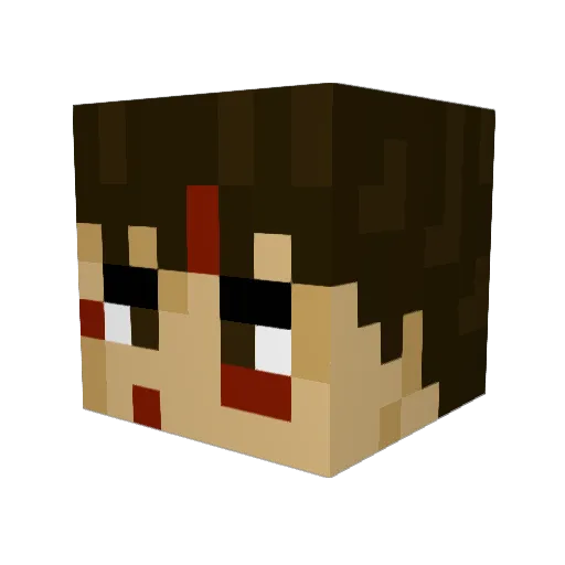 leeKuma Minecraft avatar head, 3D render