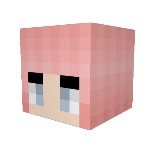 leeeeeza Minecraft avatar head, 3D render