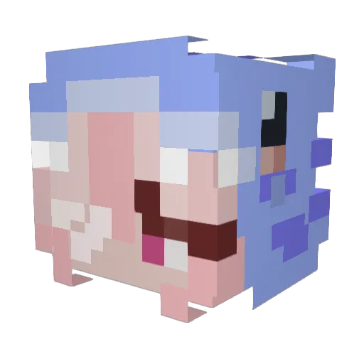 leemonshark Minecraft avatar head, 3D render
