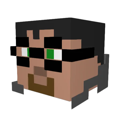 leere Minecraft avatar head, 3D render