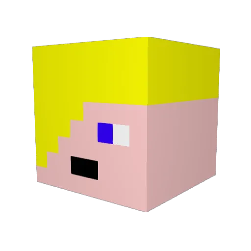 leeyooho Minecraft avatar head, 3D render