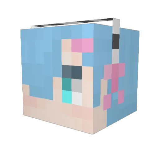 left02_02 Minecraft avatar head, 3D render