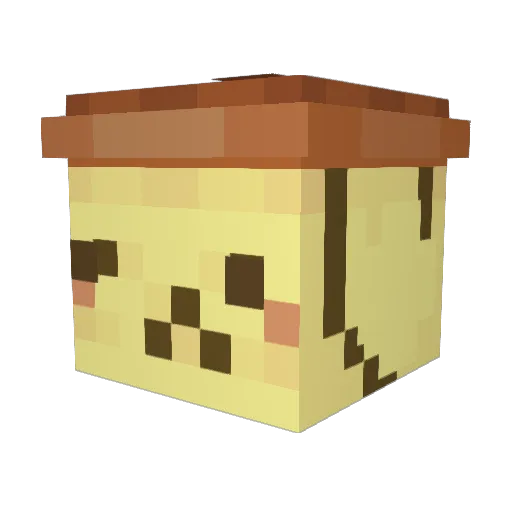 leftbuttcheak Minecraft avatar head, 3D render