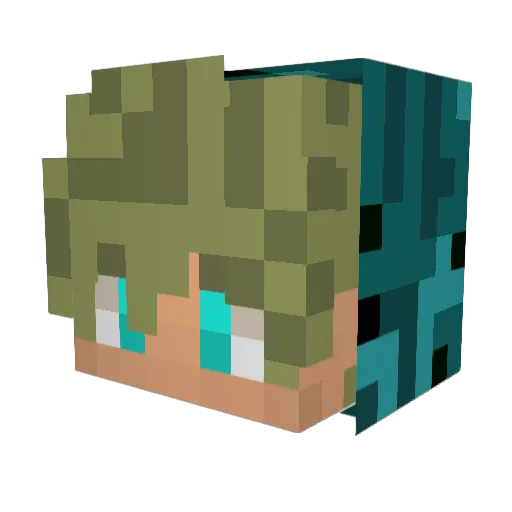 legende_05 Minecraft avatar head, 3D render