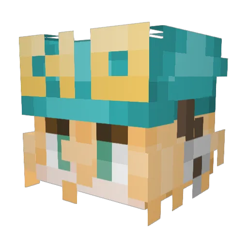 legibleroomm Minecraft avatar head, 3D render