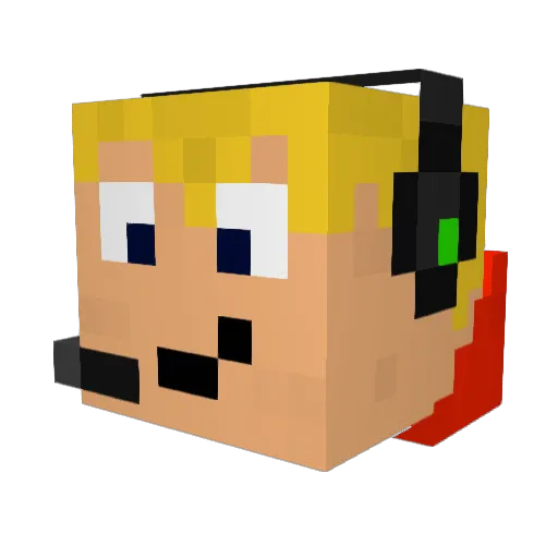 lego6cat Minecraft avatar head, 3D render
