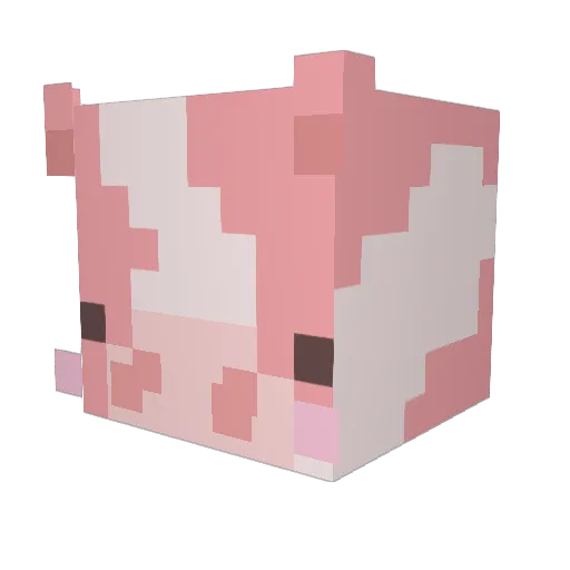 lehmapiimane Minecraft avatar head, 3D render