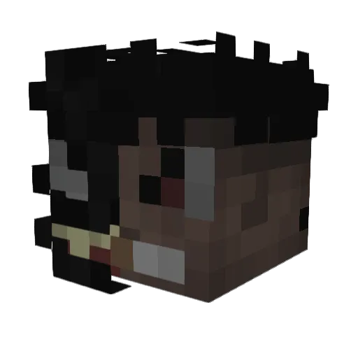 leleftears Minecraft avatar head, 3D render