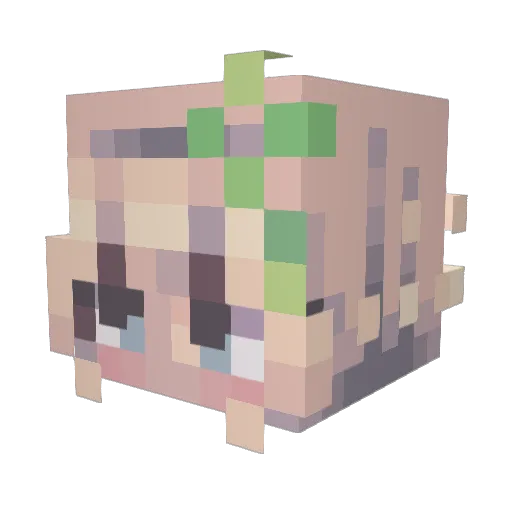 leleleni Minecraft avatar head, 3D render