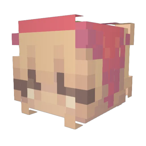leleluv Minecraft avatar head, 3D render
