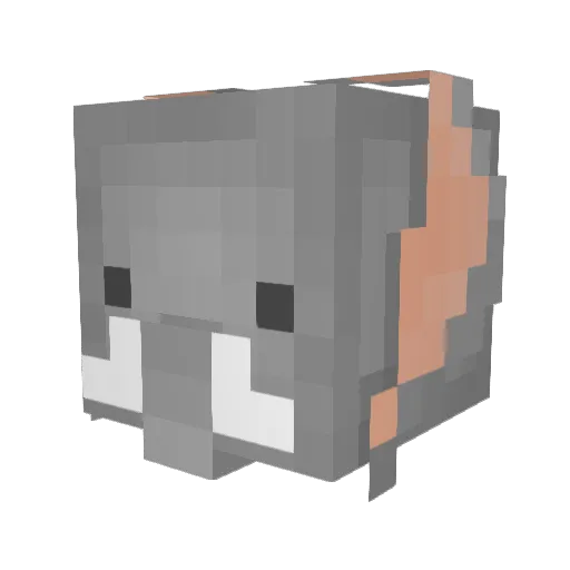 lelephantrose Minecraft avatar head, 3D render
