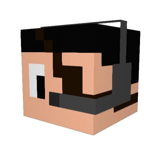 lelezog Minecraft avatar head, 3D render