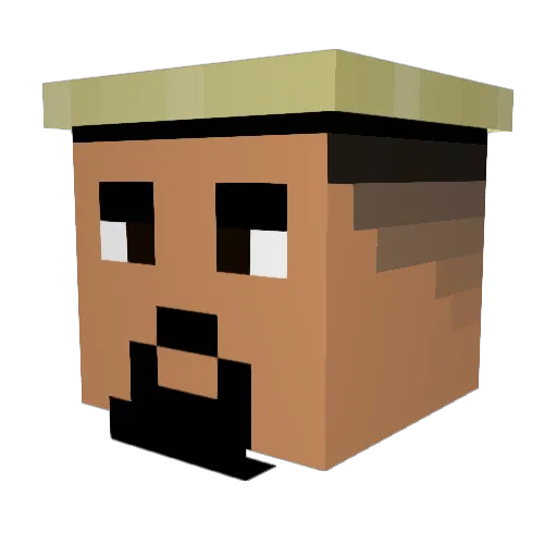 lemastodonte Minecraft avatar head, 3D render
