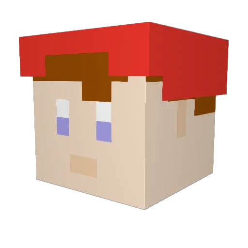 lemonadetap Minecraft avatar head, 3D render