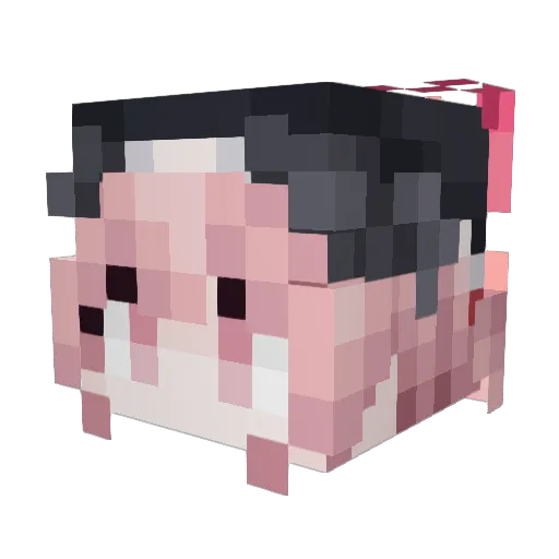 lemonawei Minecraft avatar head, 3D render