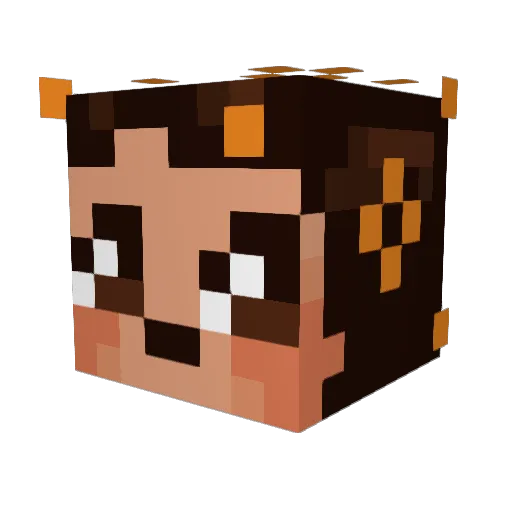 lemoncoly Minecraft avatar head, 3D render