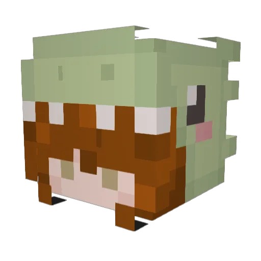 lemonvrse Minecraft avatar head, 3D render