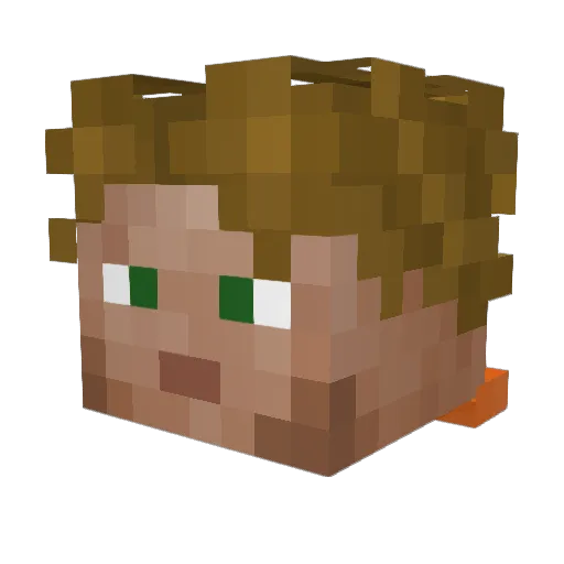 lengthyLiripipe Minecraft avatar head, 3D render