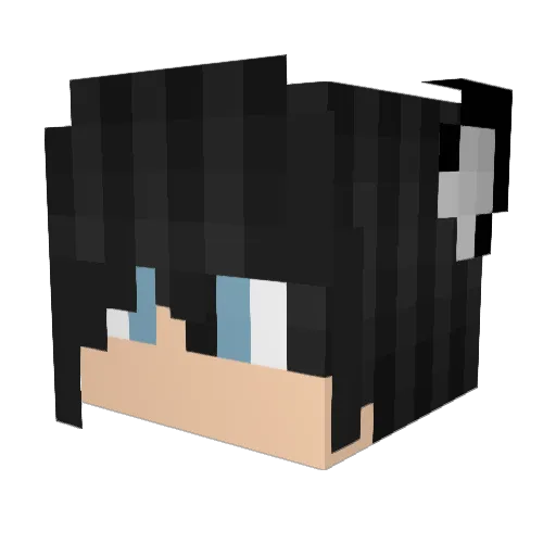 lengtong Minecraft avatar head, 3D render