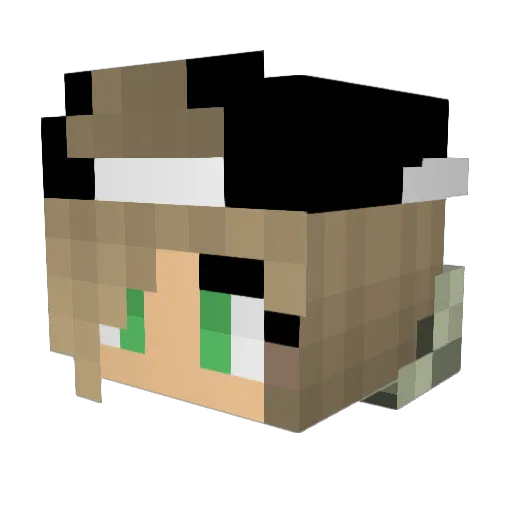 lennalou Minecraft avatar head, 3D render