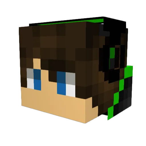 leokai Minecraft avatar head, 3D render