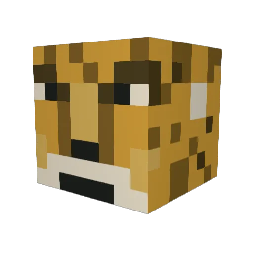 leopard_017 Minecraft avatar head, 3D render