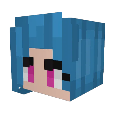 lermax_ Minecraft avatar head, 3D render