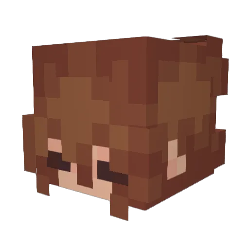 lesbianese Minecraft avatar head, 3D render