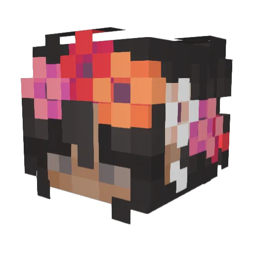 lesbore Minecraft avatar head, 3D render
