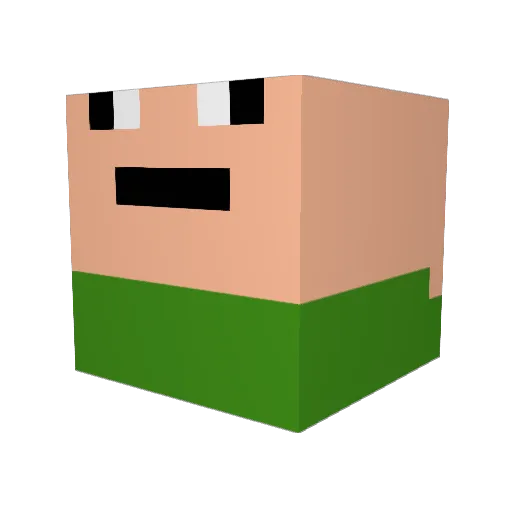 leshoker Minecraft avatar head, 3D render