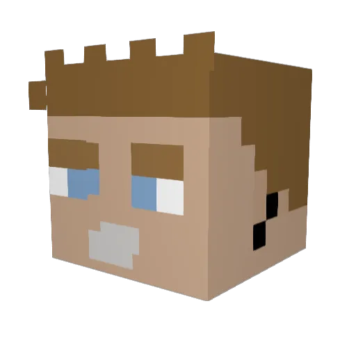 lesmadbomber Minecraft avatar head, 3D render