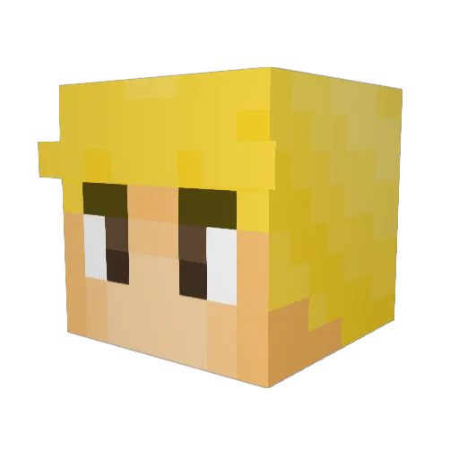 letecpro Minecraft avatar head, 3D render