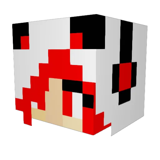 letertje Minecraft avatar head, 3D render