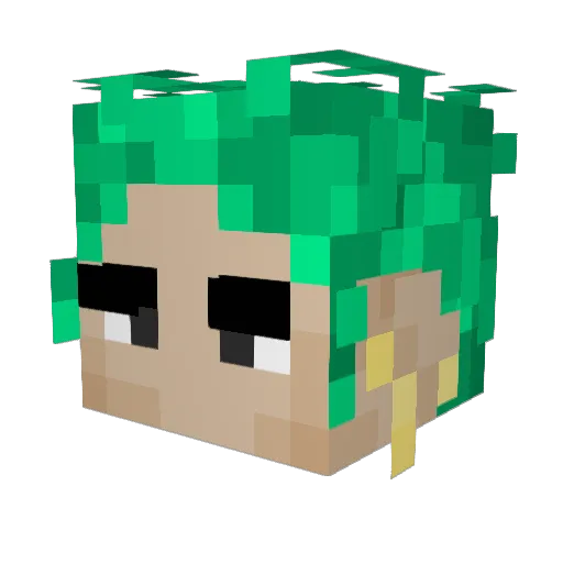 letrome Minecraft avatar head, 3D render
