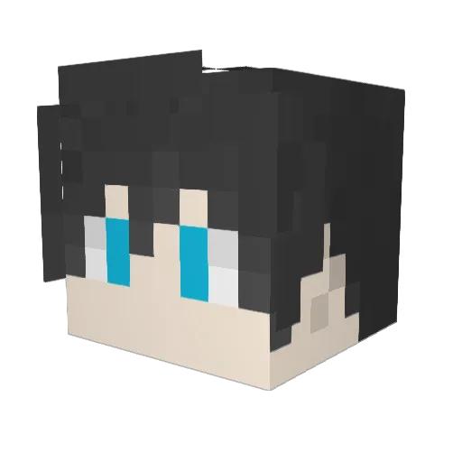 letser Minecraft avatar head, 3D render