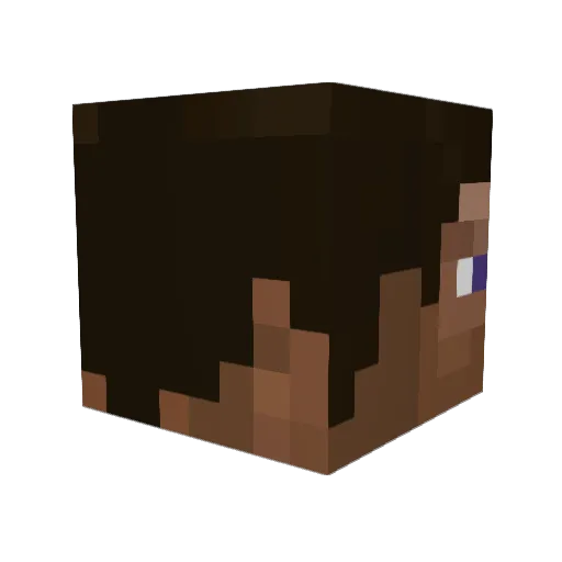 letter_sevin Minecraft avatar head, 3D render